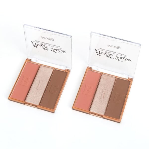 Paleta 3 em 1 Multi Face, Blush, Contorno e Iluminador