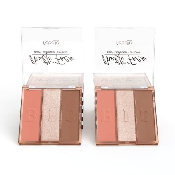 Paleta 3 em 1 Multi Face, Blush, Contorno e Iluminador - Imagem 4